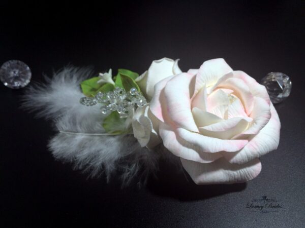 Wedding Headpiece White Rose