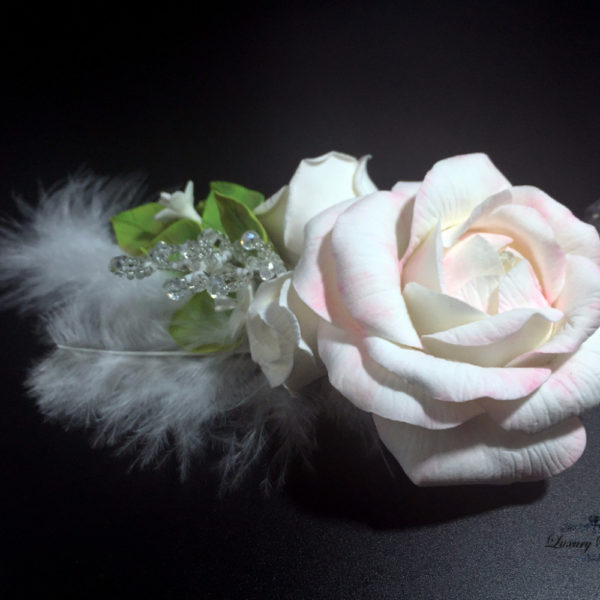 Wedding Headpiece White Rose
