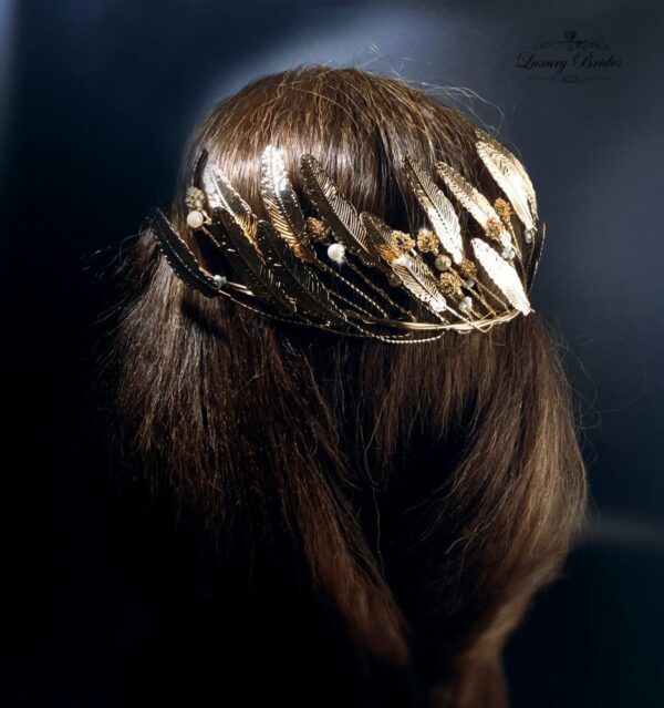 Gold Bridal Leaf Tiara