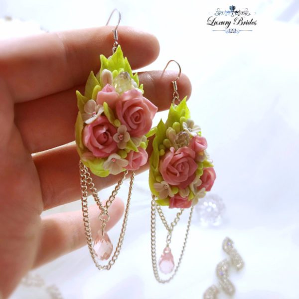 Rose Wedding Earrings Lily