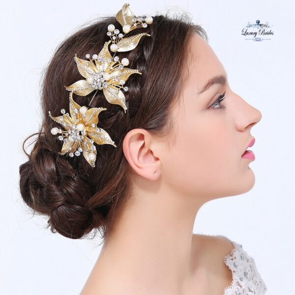 Golden Wedding Headpieces Lily