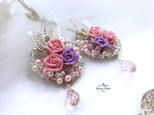 Rose Flowers Earrings Pink Miracle