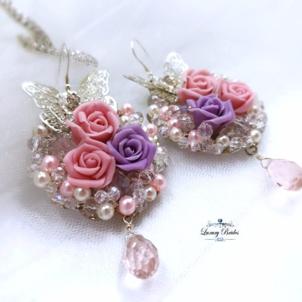 Rose Flowers Earrings Pink Miracle