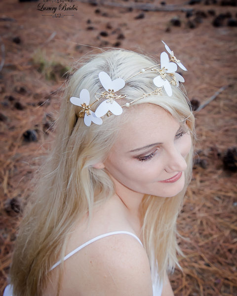 White Butterfly Headband Adriana